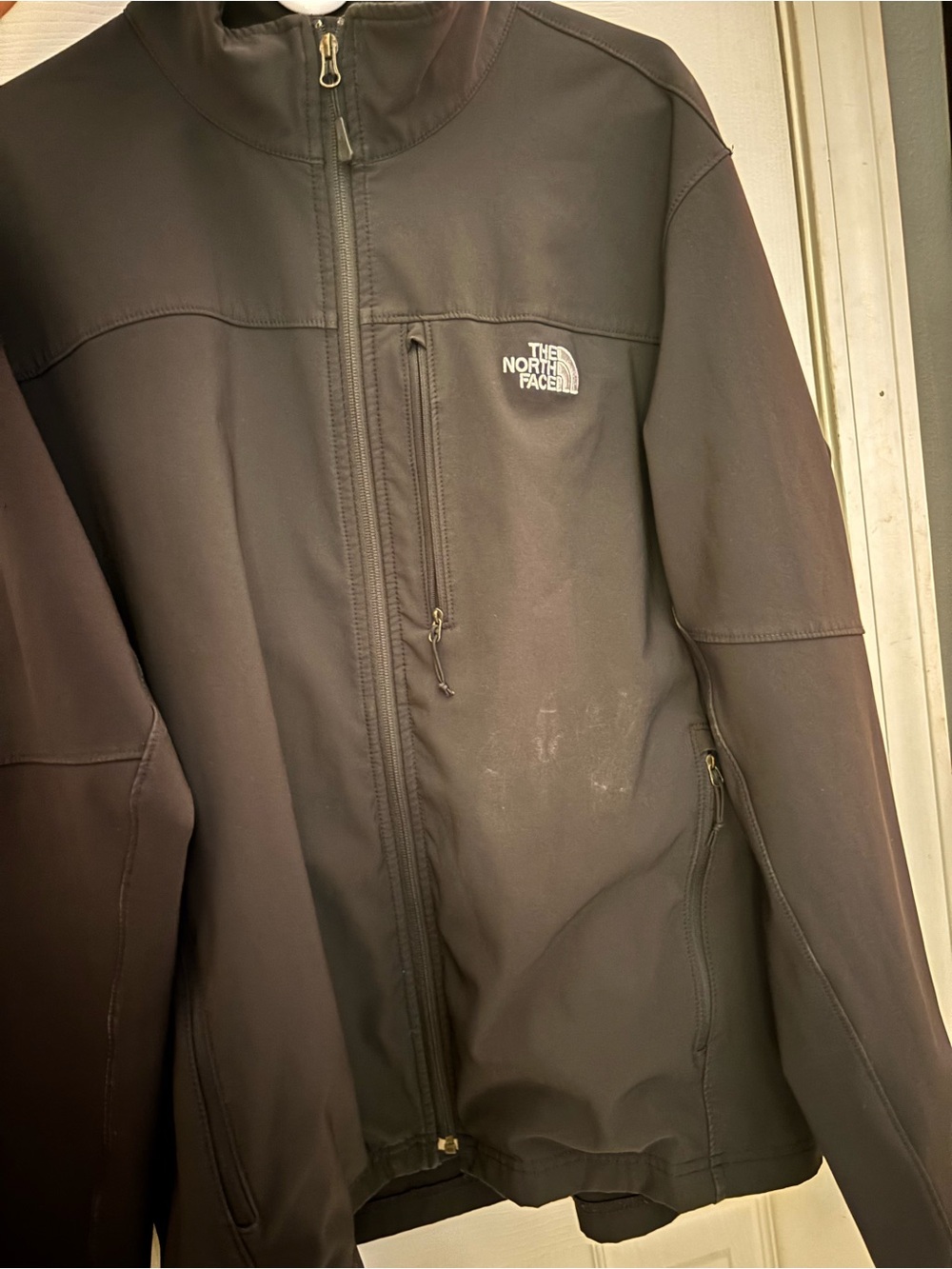The North Face Men's Dark Brown Softshell Jacket with Chest Zip